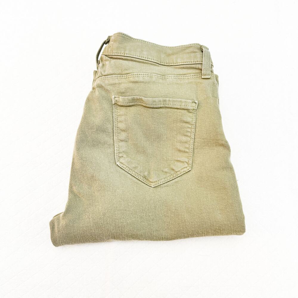 L'Agence Sada Cropped Slim High Rise Basil Green Denim Jeans Size 27